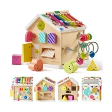Tiny Land 9-in-1 Wooden Activity Cube, Montessori Baby Activity Cen... Fast Ship