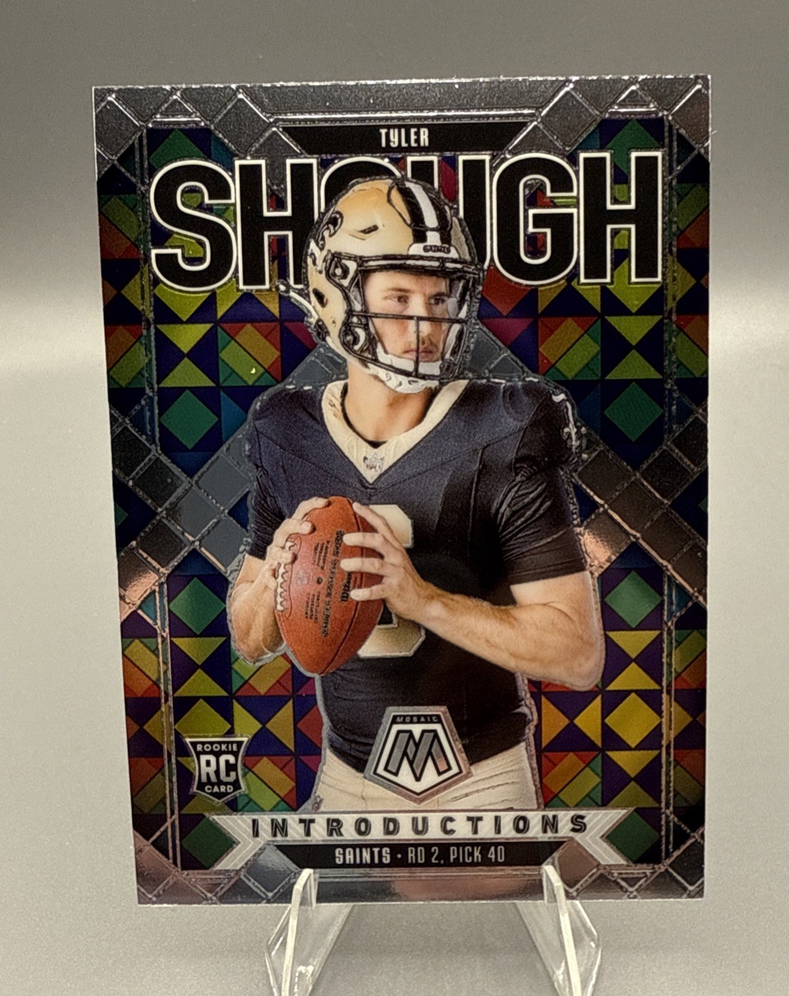 2025 Panini Mosaic Tyler Shough #9 RC Introductions New Orleans Saints 🔥