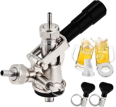 European Sankey S System Keg Coupler, 1/4'' Beer Barb Stainless Steel Probe Bras