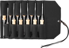 Chisel Roll,12 Pockets Roll Up Tool Pouch,Waxed Canvas Small Tool Roll Organizer