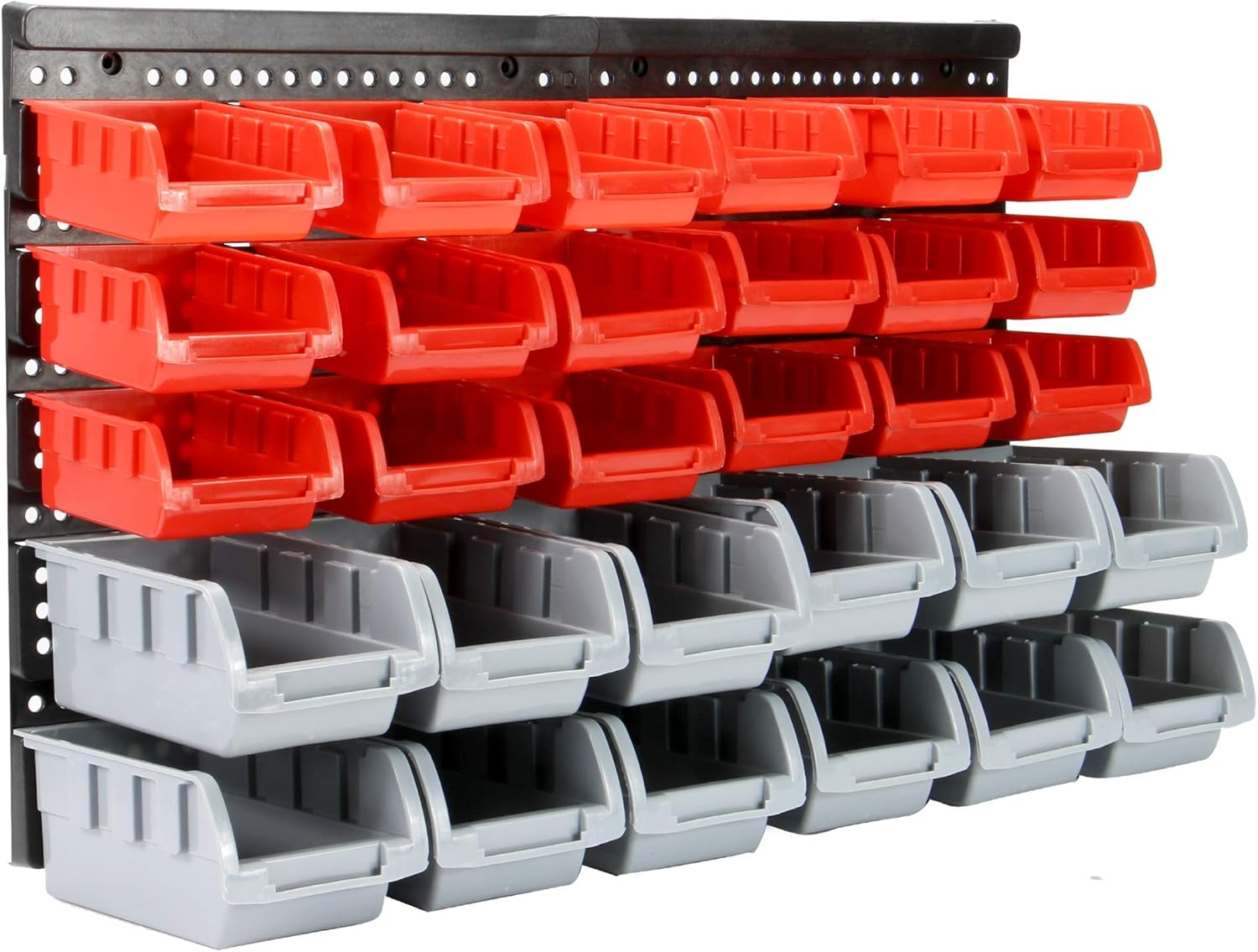 30-Piece Wall Mounted Tool Storage Rack – Pegboard Backboard with Bins & Hooks –