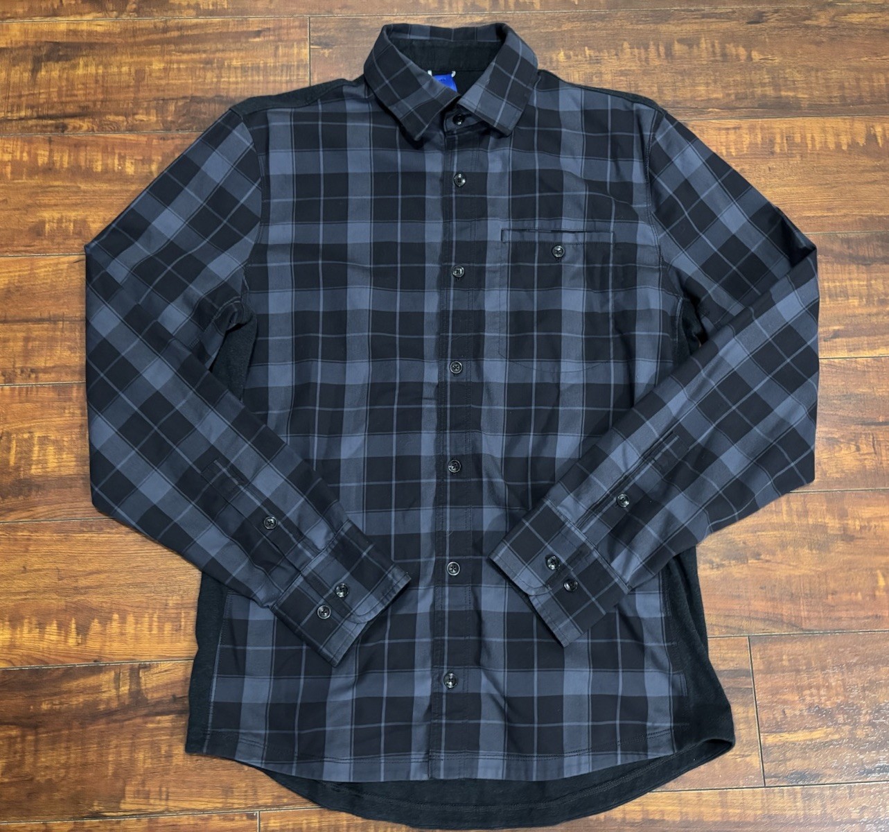 Kit and Ace Shirt Mens Small Button Up Long Sleeve Cashmere Blend Technical Blue