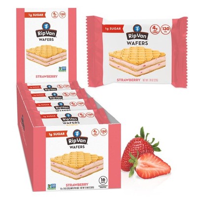 Rip Van Strawberry Keto Wafer Cookies - Healthy Vegan Snacks - Non GMO, Low S...