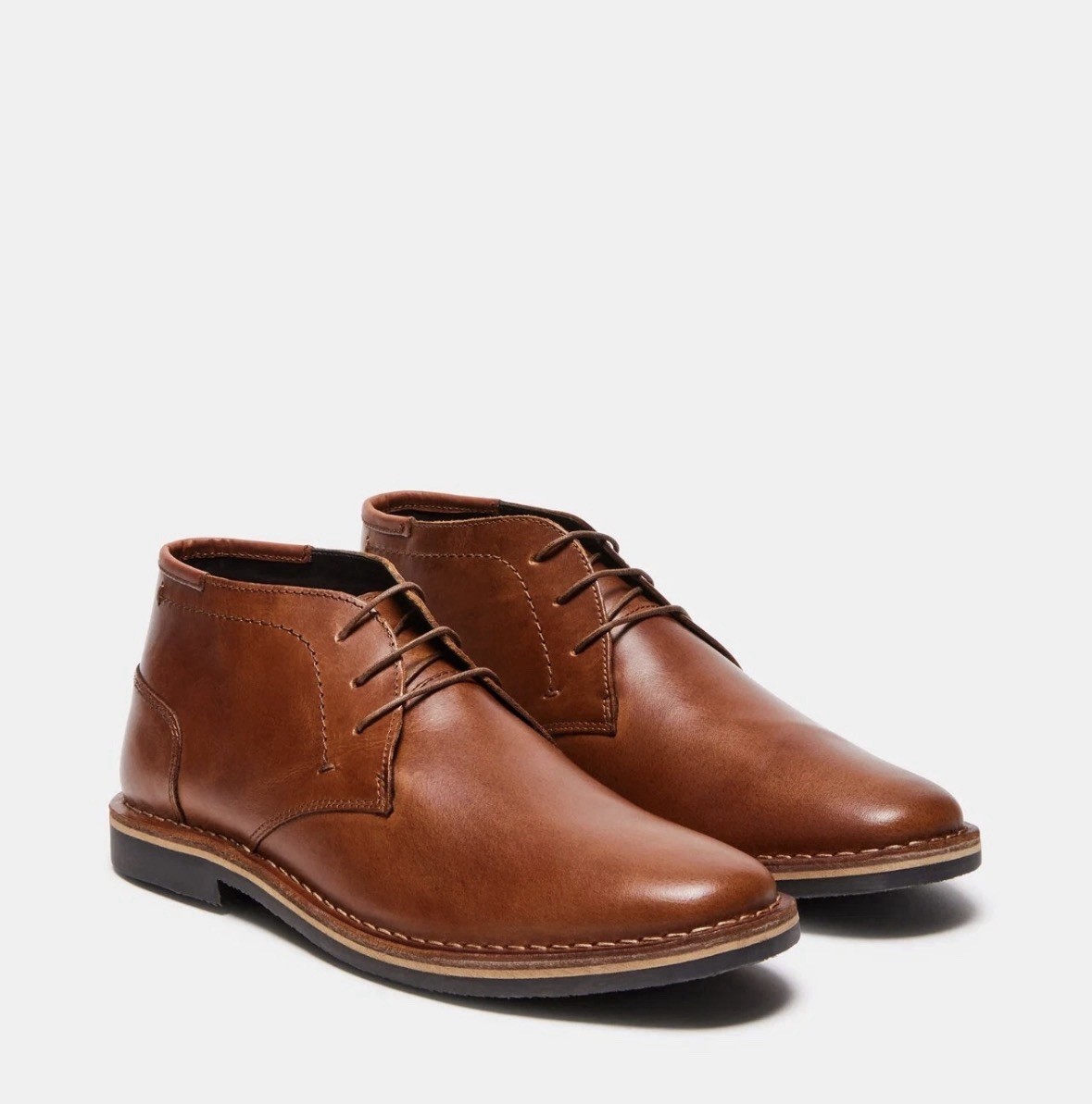 &rsquo;s P-symin Chukka Boots Brown Cognac Leather Size 9.5 M