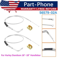 Stainless Steel Throttle and Idle Cable Set Davidson 42inch 56579-02A