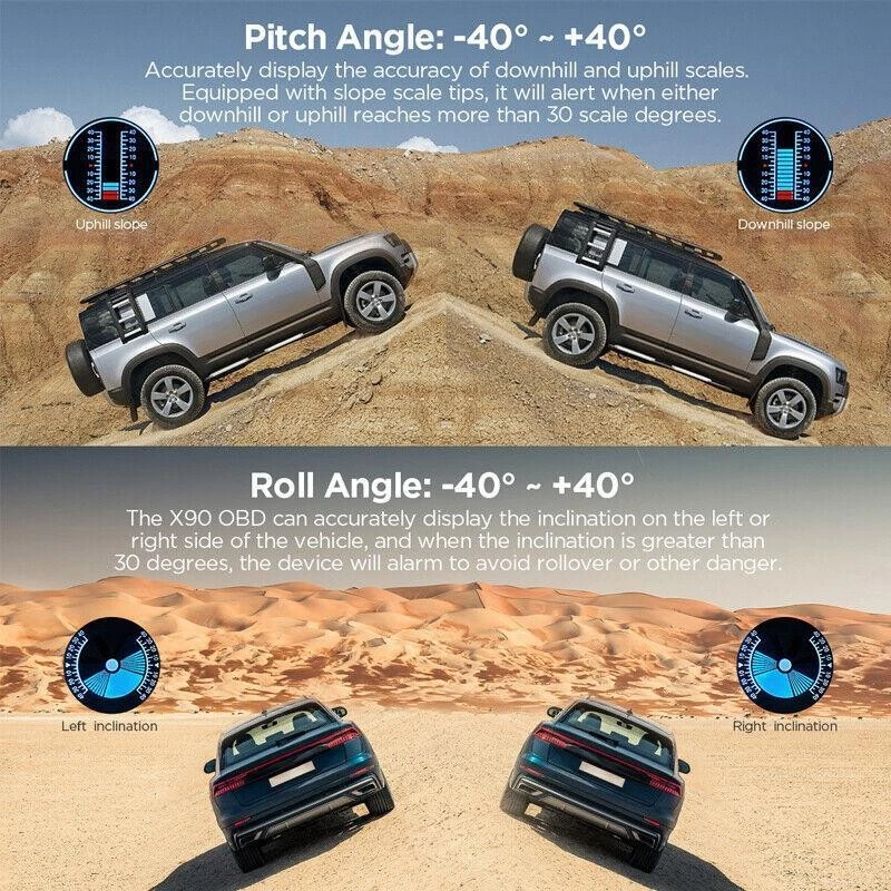 Car OBD Gauge HUD Head-Up Digital Speedometer Slope Display Code Kit Universal , Foto 3 de 4