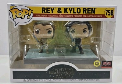 Funko Pop Rey & Kylo Ren #758 Star Wars《NIB》''Target Con'' Glow In The Dark  