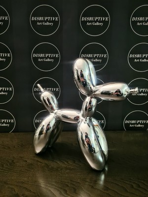 Jeff Koons - Balloon Dog Dog Silver with COA Pop Art Certificate