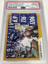 2020 Score Lamar Jackson Next Level Stats GOLD - PSA 10 NLS-LJ, PSAPOP 2! Rare!!