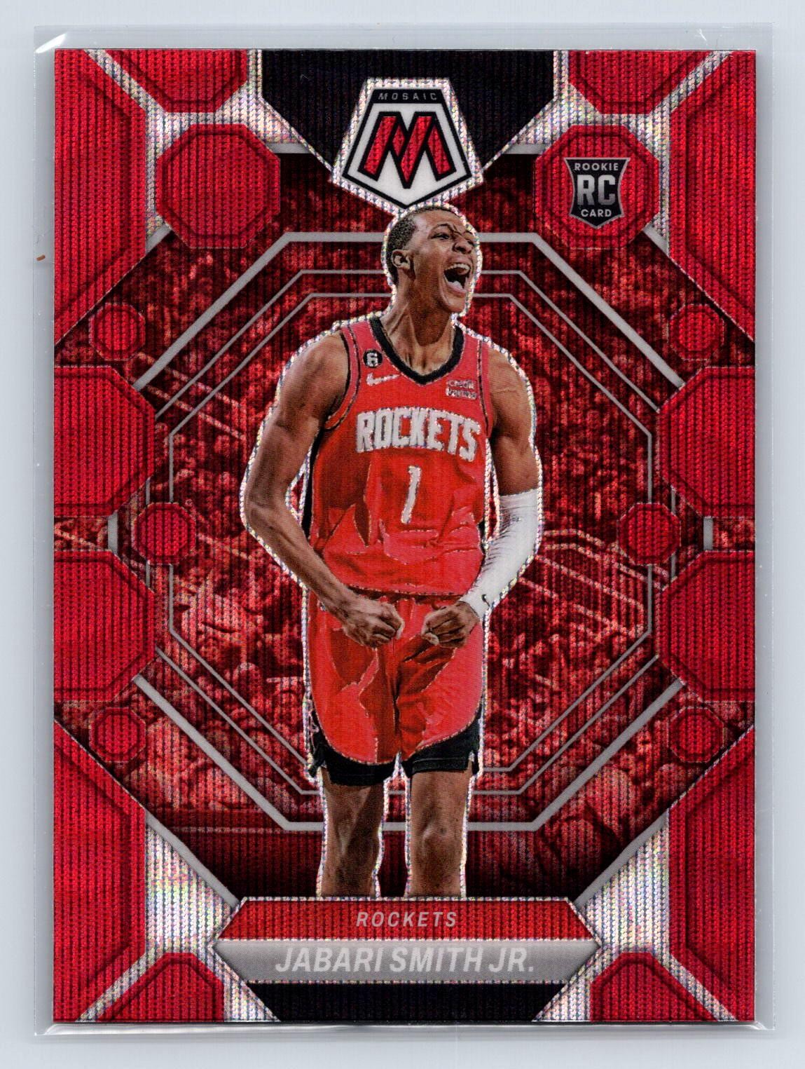 Jabari Smith Jr. 2022-23 Panini Mosaic Red Wave RC Houston Rockets #239