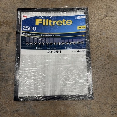 3M Filtrete 20x25x1 MPR 2500/Merv 14 HVAC Air Filter Reduce Dust 4-Pack