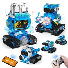 5 in 1 STEM Robot Building Toys for Boys Age 8-13, 494PCS Remote  App-Contro...