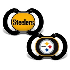 BabyFanatic Pacifier 2-Pack - NFL Pittsburgh One Size, Steelers