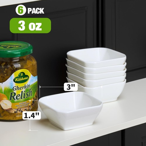 6 Pack Soy Sauce Dishes, 3 oz Ceramic Dipping Bowls, Pinch Bowls, Small Dip B... - Picture 5 of 7
