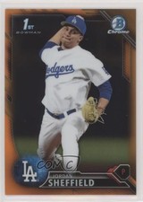 2016 Bowman Draft Chrome Picks Orange Refractor 3/25 Jordan Sheffield 4n0