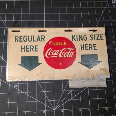 Vintage Ultra Rare COCA COLA KING SIZE PAINTED METAL STORE DISPLAY FLANGE SIGN