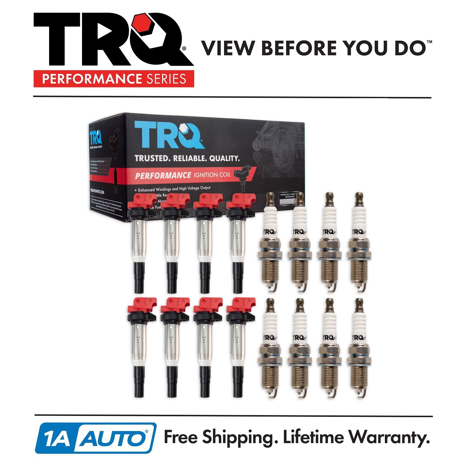 TRQ Ignition Coils  Spark Plugs Fits 06-10 BMW 550i 650i 06-08 750 04-10 X5