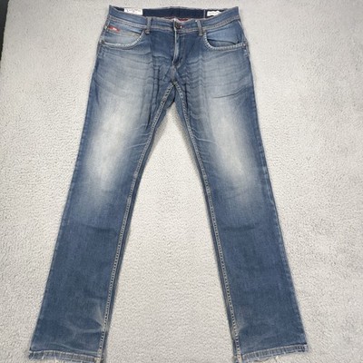 Lee Cooper Jeans Mens 36x33 Blue Low Waist Straight Leg Denim Distressed Harry