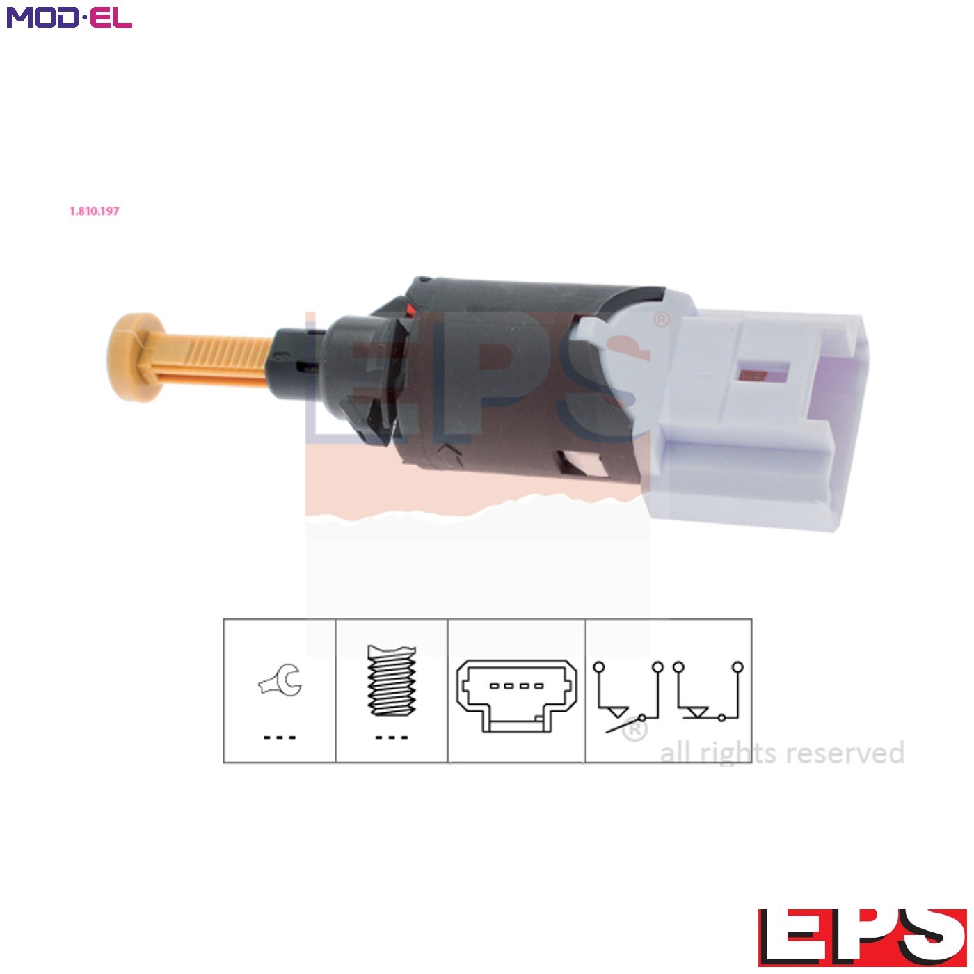STOP LIGHT SWITCH 1.810.197 FOR PEUGEOT PARTNER/PATAGONICA/URBANA/MPV/ESCAPADE