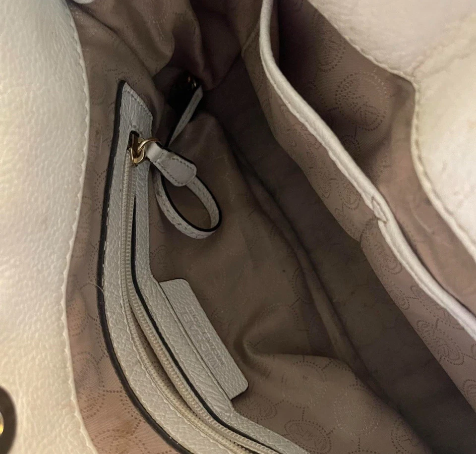 Cartera Michael Kors Hamilton Rayas Centrales PINTURA EN AEROSOL Verano Azul Blanco Foto 4 de 4