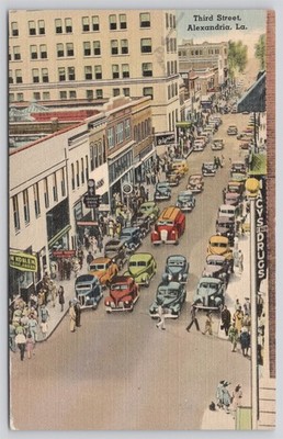 LA Alexandria, Aerial View of Third Street, Busy Street Scene, Linen Unp