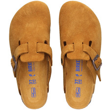 Birkenstock Boston Mink Suede Leather Soft Footbed Clogs Unisex Shoes New/Box
