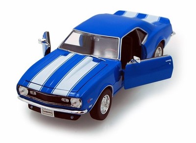 1968 CHEVY CAMARO Z/28 BLUE 1/24 SCALE DIECAST CAR BY WELLY 22448WBU