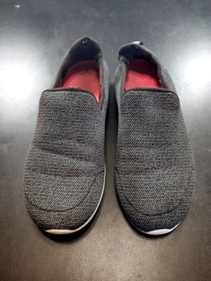 Skechers Relaxed Fit Empire Women 8.5 Slip On Sneaker Gray Knit Memory Foam Shoe
