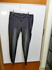 Per Se by Carlisle distressed gray and burgundy geometric pattern pant sz 10