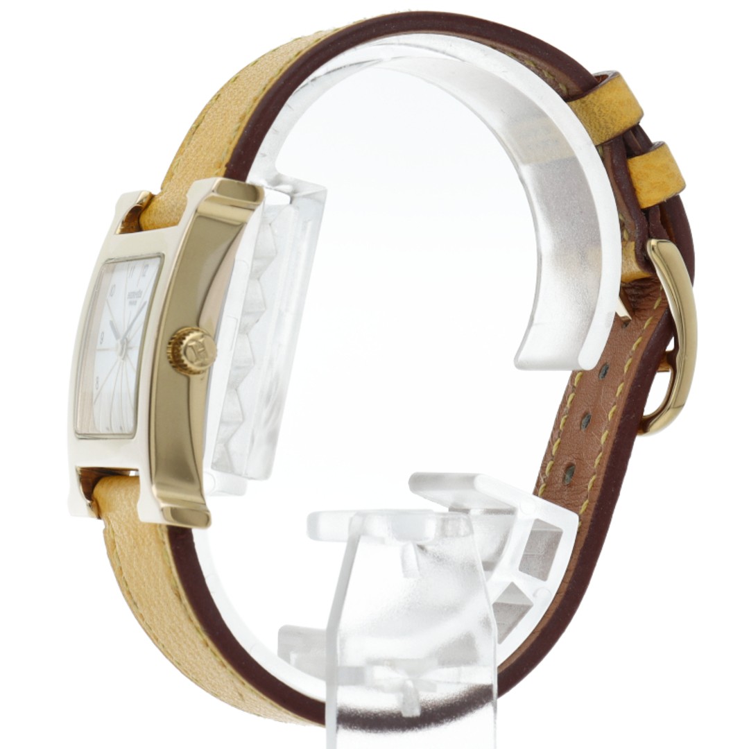 Hermes H Watch Ladies Watch H Watch HH1.201 GP Leather Ladies Watch White Finish image 4