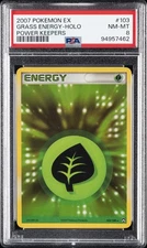 2007 POKEMON EX POWER KEEPERS #103 GRASS ENERGY-HOLO PSA 8