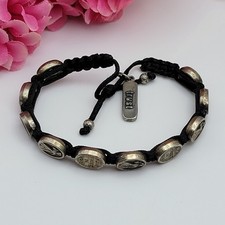 My Saint My Hero Black Corded Adjustable Bracelet  Devine Mercy
