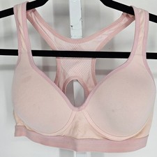 Danskin Now Womens Sz M Lightly Padded Medium Impact Sports Bra Light Pink