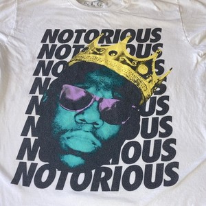The Notorious B.I.G. White Graphic T-Shirt, 100% Cotton Made in Mexico