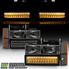 Smoked 1988-1993 Gmc Sierra Chevy Silverado Ck C10 Headlightsled Bumper Lights