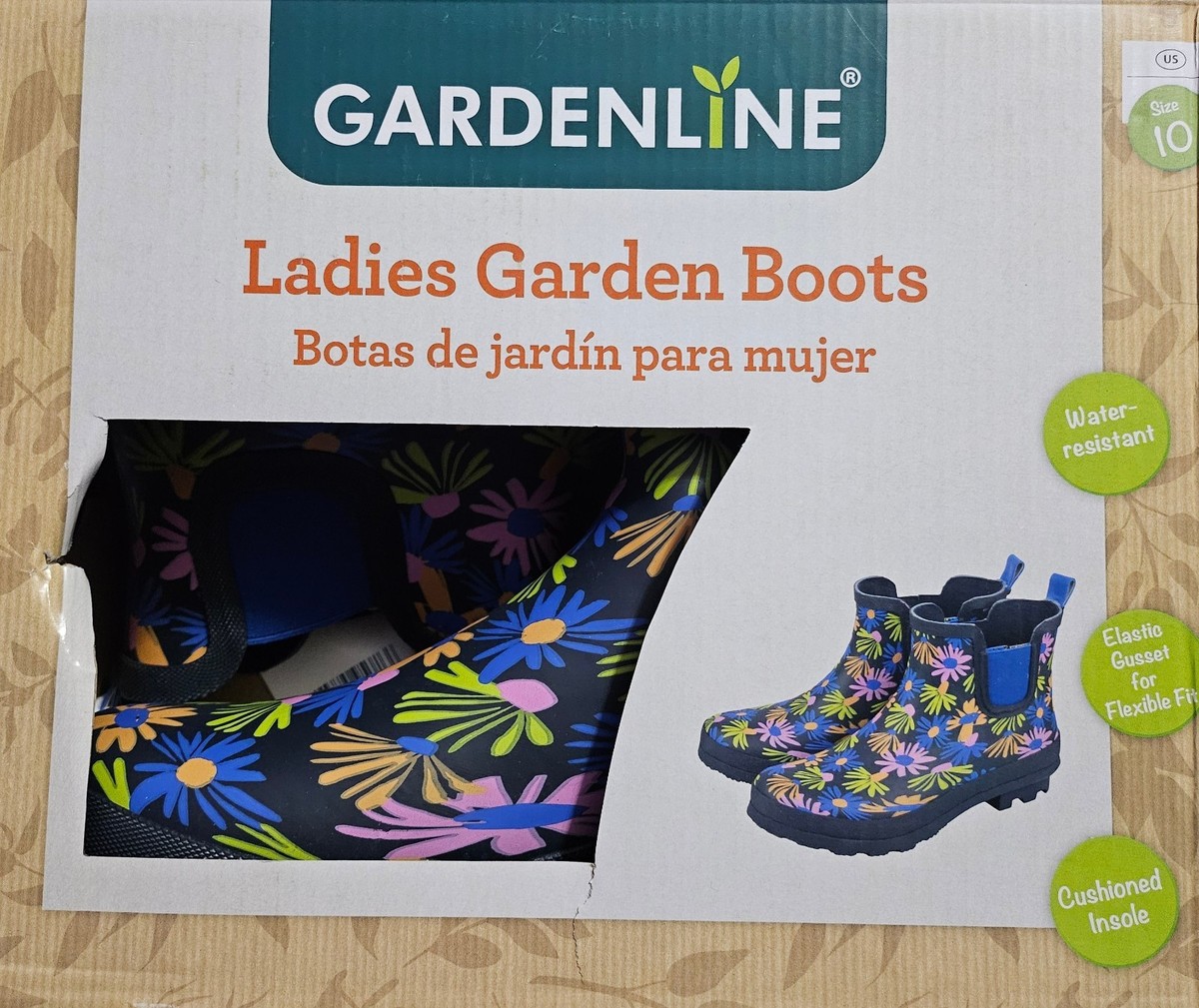 Aldi Gardenline Floral Ladies Garden Rubber Boots Daisey