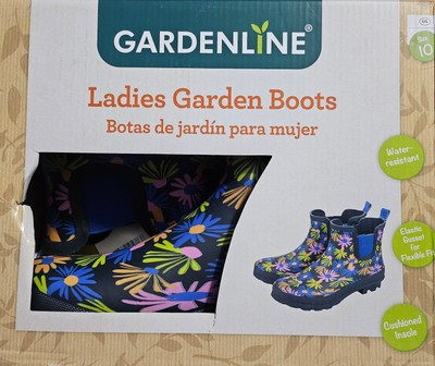 #ad #ad Aldi Gardenline Floral Ladies Garden Rubber Boots Daisey Women#x27;s Size 10 New NIB $31.54