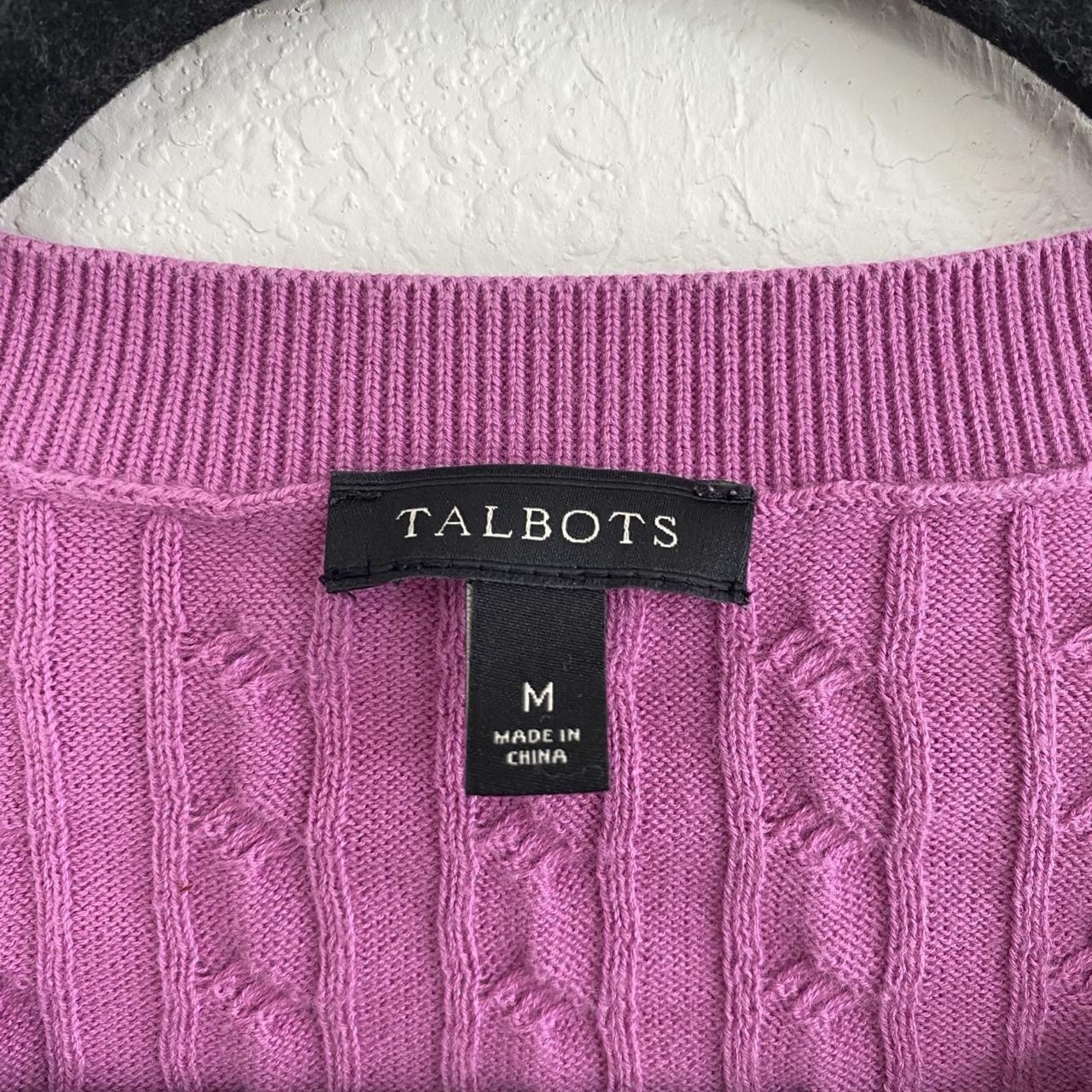 Talbots Pink Cable Knit Button Front Cardigan Wom… - image 3