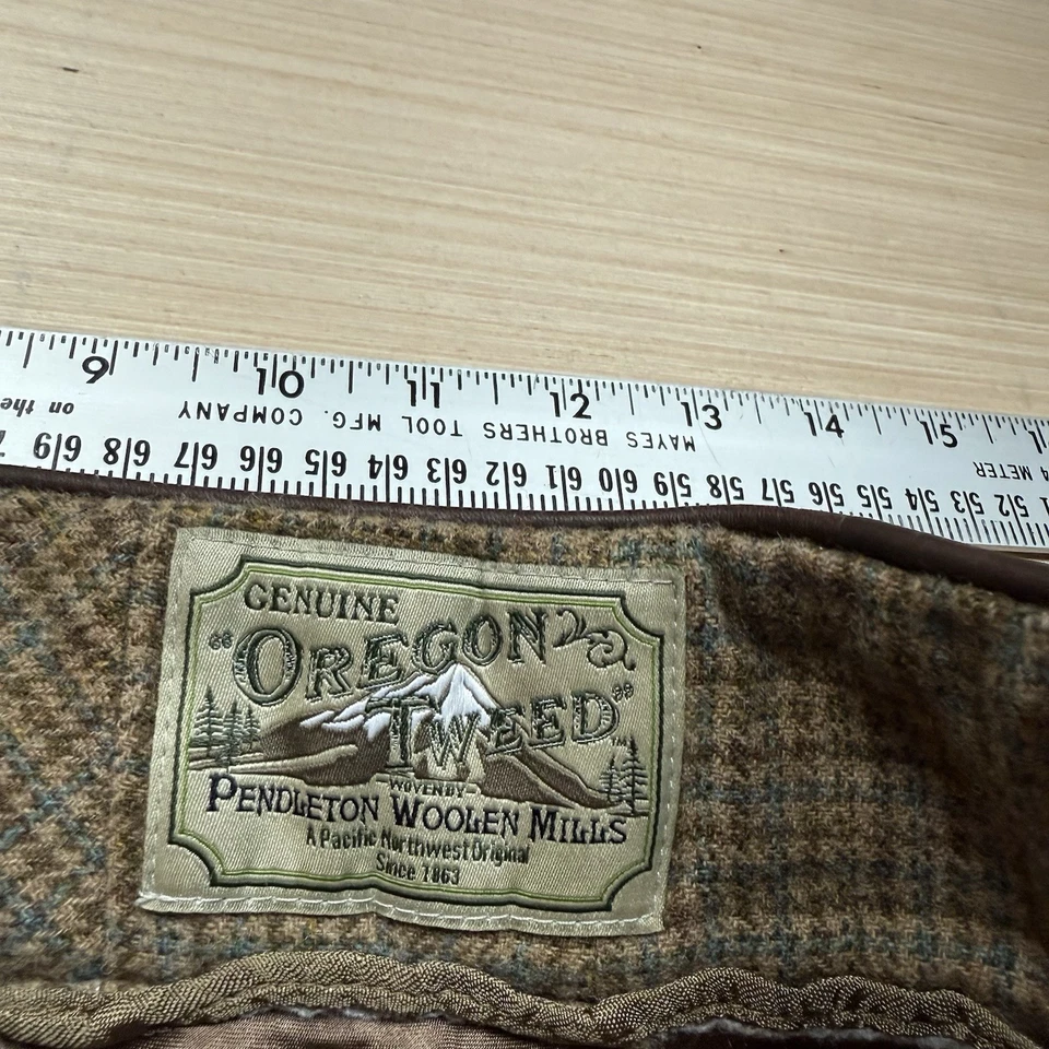 Vintage Pendleton Size 12 Plaid Tweed Wool A-Line Midi Skirt Made in USA - Image 3 of 4