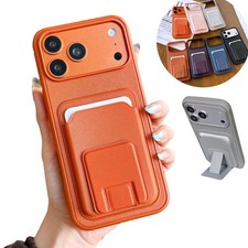 For iPhone 17 Pro Max 16 15 14 13 Plus Wallet Case Card Slot Kickstand Cover
