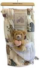 New Winnie the Pooh Love Soft Plush Baby Blanket  Rattle Set 30x40