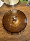 Vintage Anchor Hocking Amber Glass Lid w/Square Knob. 8.75" O.D. ~ 8" Inner rim