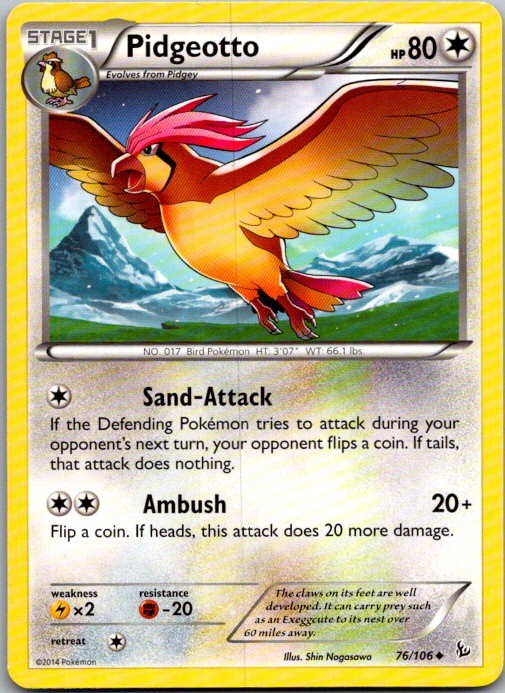 Pidgeotto Uncommon XY - Flashfire 76/106 LP