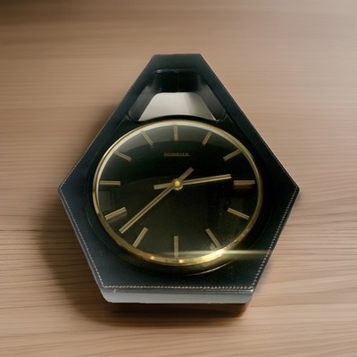Vintage Wanduhr Dugena Leder Design Uhr Sammler Wall clock MCM Germany