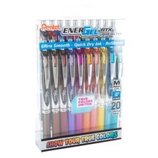 Pentel EnerGel RTX Liquid Gel Pens - TCU 20 Colors Box