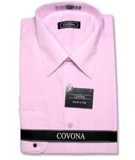 Mens Solid Lavender Purple Color Dress Shirt with Convertible Cuffs sz 15 34/35