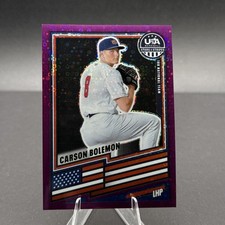 2026 Panini Stars and Stripes Prizm Carson Bolemon Purple Disco /99 Team USA RC
