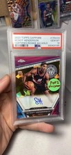 SCOOT HENDERSON 2023 TOPPS CHROME SAPPHIRE GOLD /50 CERTIFIED ROOKIE AUTO PSA 10