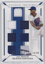 2019 National Treasures Game Gear Material Sevens 14/99 Dennis Santana 2p7