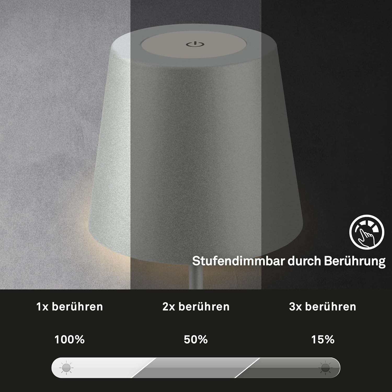 Lampada LED Design Senza Fili Touch: Luce Dimmerabile Ricaricabile - 4